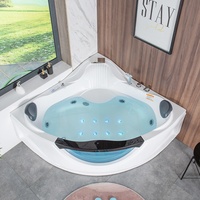 Baignoire autoportante triangulaire à bulles et massage, contrôle intelligent, chauffage à température constante, style européen pour usage domestique