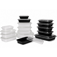 Contenedor Rectangular de Grado Alimenticio PP, Contenedor Desechable para Alimentos, Apto para Microondas, Lonchera para Arroz