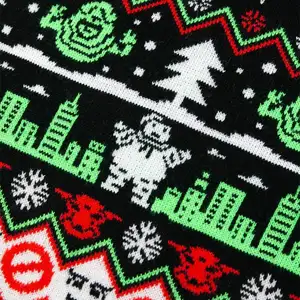 Nanteng Custom Personality Snowflakes And Snowman Pattern Cartoon Jacquard Christmas Tree Knit Men Pullover Christmas Sweater