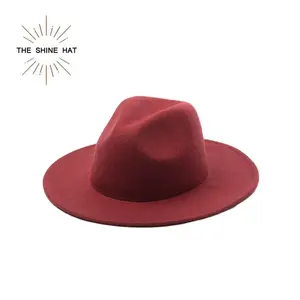 2021 red plaid Unisex Sombrero Wholesale Vintage Custom Men Women Wool Felt Panama Hats