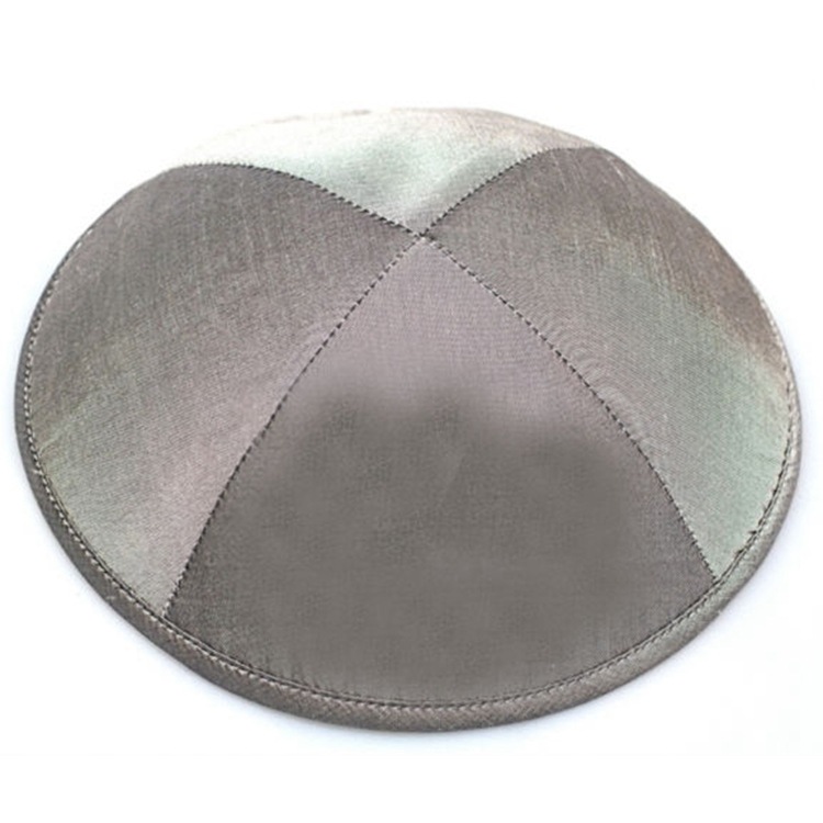 Kipa Kippah Yarmulke Ebraica Nera In Pelle 16 Cm Design Sinagoga