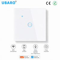 Interrupteur tactile intelligent UBARO à design concave, connecté en Wi-Fi, compatible avec Tuya Smart Life, Alexa et Google Home
