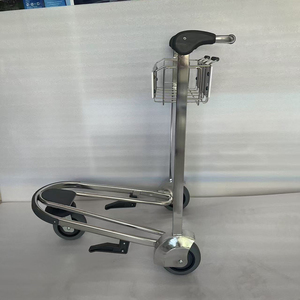 Carrito de Equipaje Plegable Reforzado para Aeropuerto con Asiento para Pasajeros, Capacidad de 300 kg, Acero Inoxidable - Product Image 1