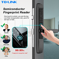 Cerradura Inteligente Ttlock App Tuya Wifi Slim Digital Impermeable con Huella Dactilar para Puerta Corredera de Vidrio y Aluminio