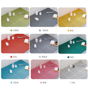 Alfombra de ducha antideslizante de PVC entrelazada de 30x30 cm, hueca, impermeable, para baño, para personas mayores - Product Image 2