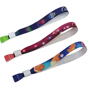 Green RPET personalized VIP wristbands with fun and festive color patterns