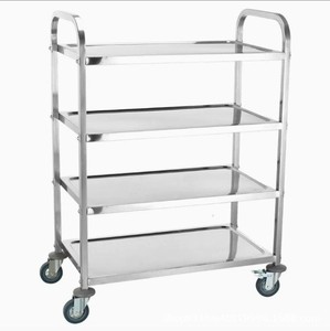 Chariot de service alimentaire en acier inoxydable à 4 niveaux, robuste |   Équipement de stockage alimentaire pour cuisine commerciale, restaurant, hôtel, cuisine domestique - Product Image 4