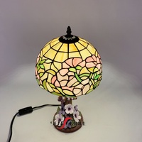 Lampe de table décorative LED 2026 Sensmuel en alliage, abat-jour coloré en vitrail artisanal soudé