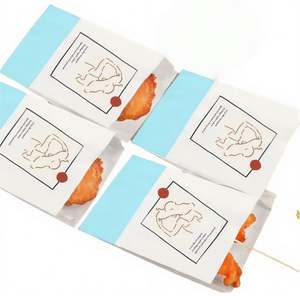 Sac en papier blanc jetable personnalisé avec logo, résistant à l'huile, pour sandwichs, biscuits, à emporter, avec fond renforcé, pour snacks et chips - Product Image 4