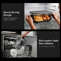 ANBOLIFE OEM Friteuse à air en verre non toxique 5,5 L sans PFAS, repas rapides et faciles, 8 fonctions de cuisson, appareils de cuisine conformes ROHS