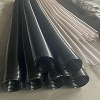 Tuyau en polyuréthane PU noir avec fil d'acier, conduit corrugué hautement flexible pour l'aération et l'extraction de poussière