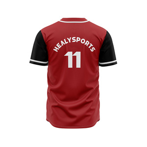 Blanko Gelbe Kinder-Baseballtrikots mit Knöpfen, Maßgefertigte Baseball-Uniform mit Stickerei - Product Image 4