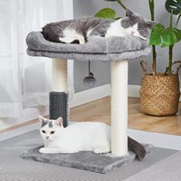 Arbre à chat multifonctionnel moderne sur mesure à 2 niveaux, écologique, en bois, sisal et papier, griffoir de Noël, tour pour animaux de compagnie