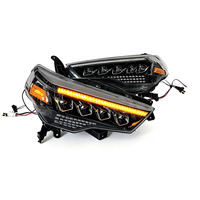 Phares LED pour Toyota 4Runner 2014-2024 Gauche et Droit, Boîtier Noir, Projecteur LED Complet, Clignotant Séquentiel