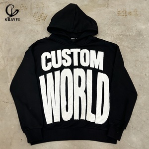 Sudadera con Capucha Oversize de Felpa de Alta Calidad de 400 Gramos, Estilo Urbano Holgado, con Gráficos y Parches de Chenilla, Personalizada, OEM ODM - Product Image 4