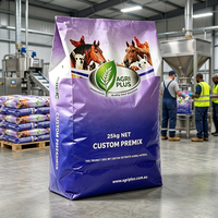 Sac d'alimentation en PP tissé robuste et économique, logo personnalisé, 25 kg, pour prémélange alimentaire pour animaux de ferme, expédition mondiale, emballage
