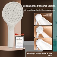 Ensemble de douche à main super pressurisé en plastique ABS chromé avec accessoires de robinetterie de salle de bain, bec verseur déviateur et pommeau de douche pluie