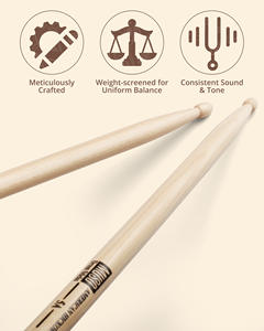 מפעל oem 5a 5b 7a 5b 7a hickory מקלות נגינה תוצרת אמריקה כלי נגינה אביזרים - Product Image 3