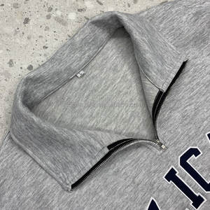 Streetwear décontracté uni de haute qualité 400Gsm sweats à capuche Logo personnalisé hommes sweat polaire quart 1/4 demi fermeture éclair sweat à capuche surdimensionné - Product Image 6