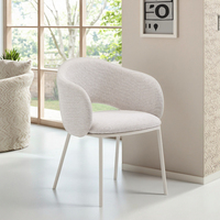 Chaise de salle à manger élégante et élégante au design européen, fauteuil de loisirs moderne à structure métallique en velours pour meubles de maison pour salle à manger