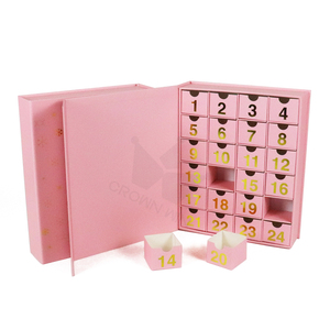 Sept Festival Direct Supply Wholesale Empty 24 Days Countdown Advent Calendar <b>Boxes</b> Pink <b>Christmas</b> Perfume Cosmetic Box - Product Image 1