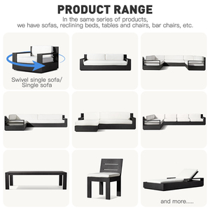 Set Divano da <span class=keywords><strong>Esterno</strong></span> in Alluminio per Parco e Fattoria - Design Moderno, Antiruggine e Impermeabile - <span class=keywords><strong>Arredamento</strong></span> da <span class=keywords><strong>Esterno</strong></span> - Product Image 2