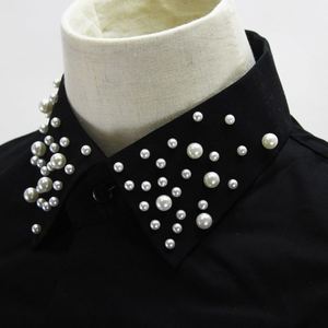 Nuova camicetta <span class=keywords><strong>staccabile</strong></span> mezza <span class=keywords><strong>camicia</strong></span> elegante moda donna collo finto con <span class=keywords><strong>colletto</strong></span> di perle - Product Image 3