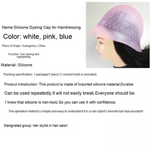 Sombreros Resaltadores de silicona duraderos para hombres del fabricante, herramientas multiusos para teñido de cabello de salón con agujas resaltadoras - Product Image 2