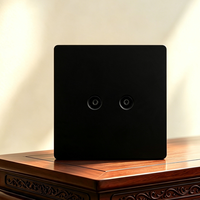 Plaque murale en acier ignifuge A6 B1 Bronze avec double prise TV et sortie câble coaxial pour télévision