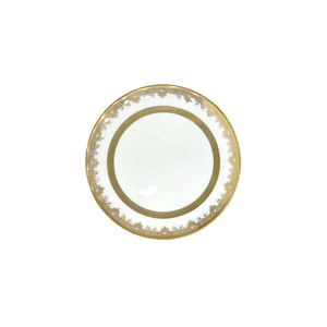 Wholesale Modern 10.5 Inch <b>White</b> Gold Ceramic Steak <b>Dinner</b> Plate Porcelain Restaurant Charger with Round Pattern for Home Use - Product Image 6