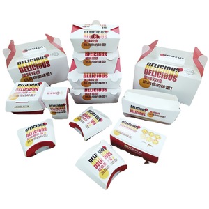 Boîtes d'emballage alimentaire en carton blanc pliables, biodégradables et écologiques, personnalisées pour les frites chaudes de restaurant - Product Image 3