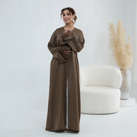 Abaya d'été Loriya, vêtements islamiques, robes pour femmes, abaya modeste, robe musulmane pour femmes, abaya ouverte, tissu doux avec manches en dentelle