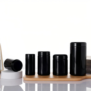 Botol Kaca Penyimpanan Makanan Suplemen Hitam Ukuran Kustom Grosir 100ml 150ml 200ml 250ml 500ml 1L dengan Tutup - Product Image 2