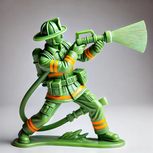 Nouvelle figurine d'action de soldat de <span class=keywords><strong>pompier</strong></span> vert transfrontalier en résine artisanat ornements article de Collection militaire vert - Product Image 3
