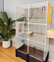 Cage à oiseaux de luxe en fer forgé épaissi, style villa, revêtement poudré, sûre et écologique, pour usage intérieur et extérieur