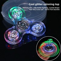 Vente en gros d'usine Jouet anti-stress Spinner en plastique LED Glow Finger Spinner