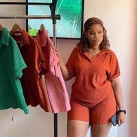 Setelan Celana T26634 dengan Kaos Berkualitas Wanita Kasual 2 Potong Set Atasan dan Celana Pendek untuk Pakaian Sehari-hari Musim Panas