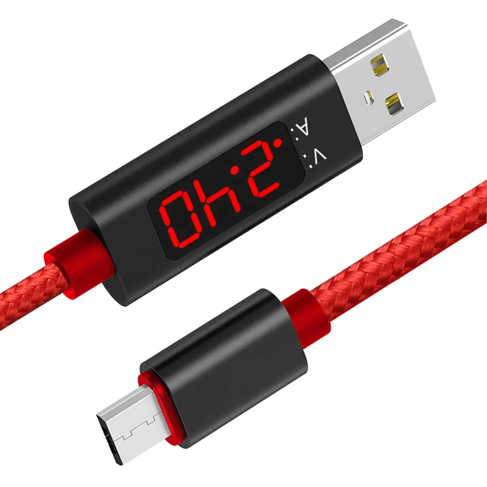 3A Snel Opladen Led Micro Type C Usb Kabel Spanning En Stroom Display Data Sync Mobiele Telefoon Opladen Kabel