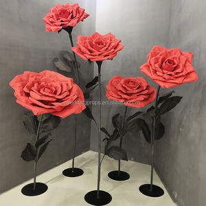 Expositor de ventana de mariposa gigante y flor púrpura gigante artificial para eventos de fiesta de boda - Product Image 5