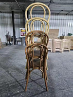 Chaise de salle à manger en bois courbé brillant N, empilable, ergonomique et durable pour événements, maison, café, mariage, banquet, restauration