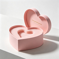 Boîte cadeau de luxe en forme de cœur, recyclable, faite à la main, design personnalisé, rose, 3 boîtes pour gloss à lèvres, logo personnalisé pour les produits cosmétiques et de soin de la peau