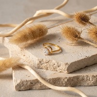 Bagues pour femmes en forme de double goutte d'eau, zircon, ouvertes, réglables, couleur or, étanches, plaquées or 18 carats
