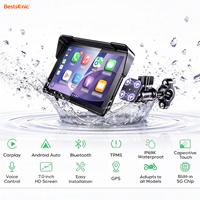 Bestsonic Pantalla IPS Portátil de 7 Pulgadas para Motocicleta con Carplay/Android Auto Inalámbrico, BT, IP67 Impermeable, OEM/ODM/Personalización