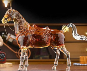 1 Liter Hand-Blown Transparent Glass Liquor Animal Horse Decanter with Custom Logo for Vodka <strong>Tequila</strong> Whiskey <strong>Gift</strong> <strong>Set</strong> - Product Image 5