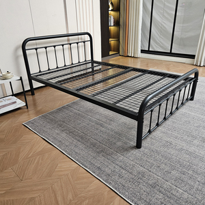 Modern Easy Assembly Portable Twin King Size Frame Metal Load-bearing <b>Bed</b> Frame for Bedroom - Product Image 2