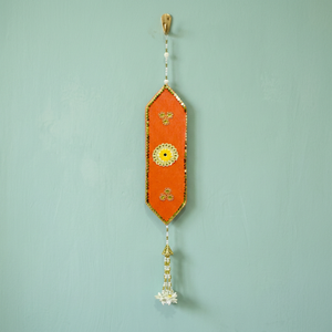 Decoración de Pared Artificial Tradicional Hexagonal Color Naranja Pastel, Decoración de Tela para el Hogar - Product Image 2