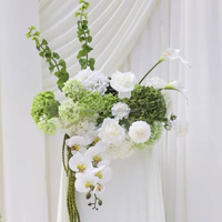 Boule de fleurs en soie cascade 70 cm, Hortensia Rose Bourgogne 40 cm, toucher réel, pour décoration de mariage et réception - Fournisseur