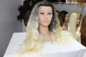 Long 60cm Training Head 80% Real Human Hair Manikin Head Dummy Mannequin Head PVC Bag Brazilian Hair Remy Hair Black And Brown