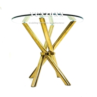 Mobilier de maison peu encombrant cadre en acier table basse ronde de banquet d'événement de maison à vendre