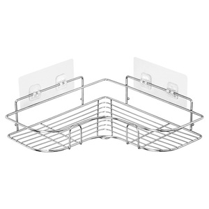 Stainless Steel Triangular Shelf Double Layer <b>Corner</b> Rack For Bathroom <b>Kitchen</b> <b>Storage</b> Personal Care Products - Product Image 3